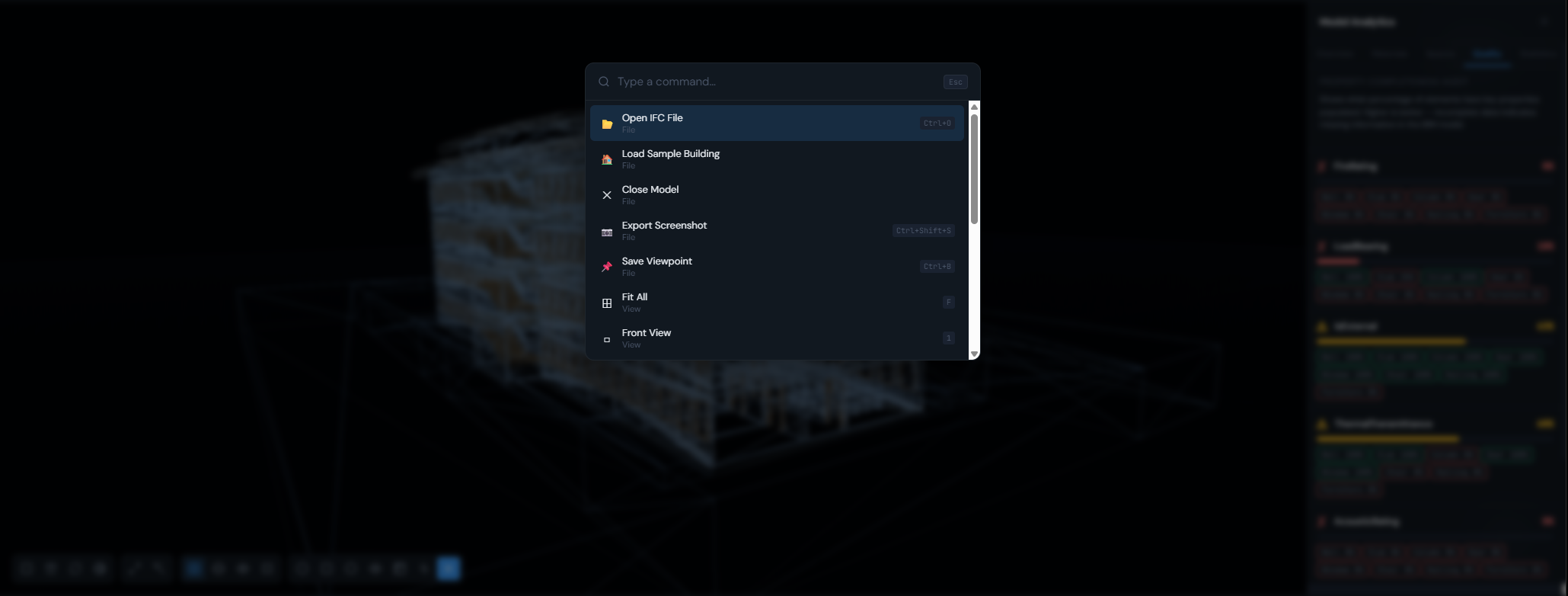Forma command palette and model navigation